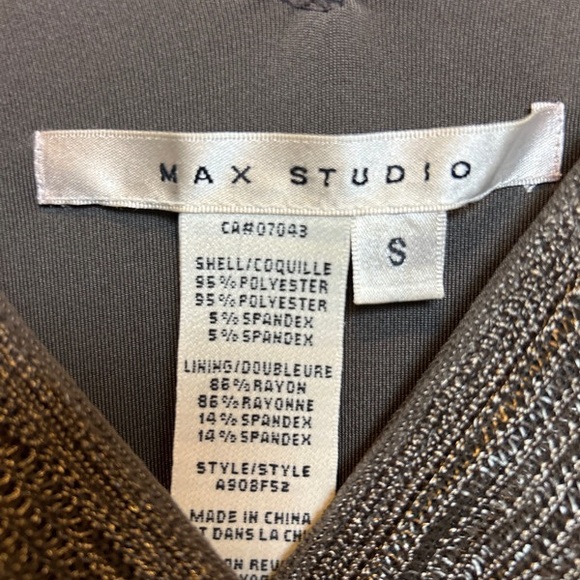 Max Studio Stretchy Tiered Ruffle Knit V neck / back Midi Dress Sz S Sma… - Picture 3 of 5